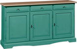 MOBILI-2G---MADIA-CREDENZA-IN-LEGNO-LACCATO-PENNELLATO-VERDE-L.156-P.42-H.85