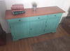 MOBILI-2G---MADIA-CREDENZA-IN-LEGNO-LACCATO-PENNELLATO-VERDE-L.156-P.42-H.85