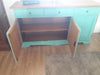 MOBILI-2G---MADIA-CREDENZA-IN-LEGNO-LACCATO-PENNELLATO-VERDE-L.156-P.42-H.85