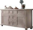 MOBILI-2G---MADIA-CREDENZA-IN-LEGNO-MASSELLO-2-ANTE-5-CASSETTI-GRIGIO-L.166-P.45-H.86