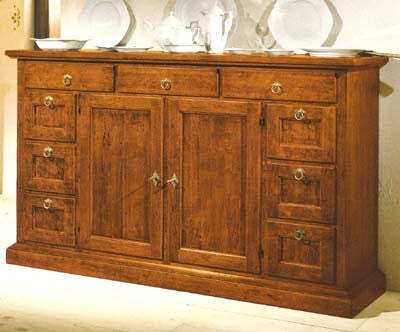 MOBILI-2G---MADIA-CREDENZA-IN-LEGNO-MASSELLO-2-ANTE-E-9-CASSETTI-160X45X95
