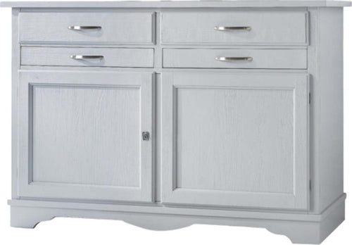 MOBILI-2G---MADIA-CREDENZA-IN-LEGNO-MASSELLO-2-ANTE-GRIGIO-OPACO-L.140-P.52-H.96