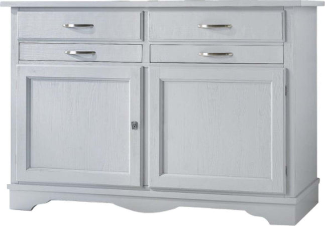 MOBILI-2G---MADIA-CREDENZA-IN-LEGNO-MASSELLO-2-ANTE-GRIGIO-OPACO-L.140-P.52-H.96