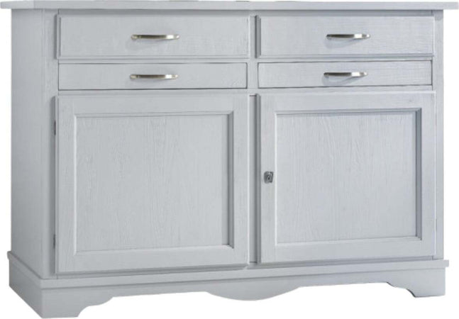 MOBILI-2G---MADIA-CREDENZA-IN-LEGNO-MASSELLO-2-ANTE-GRIGIO-OPACO-L.140-P.52-H.96