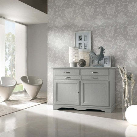 MOBILI-2G---MADIA-CREDENZA-IN-LEGNO-MASSELLO-2-ANTE-GRIGIO-OPACO-L.140-P.52-H.96