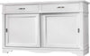 MOBILI-2G---MADIA-CREDENZA-IN-LEGNO-MASSELLO-2-ANTE-SCORREVOLI-2-CASSETTI-BIANCO-L.160-P.50-H.95