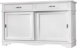MOBILI-2G---MADIA-CREDENZA-IN-LEGNO-MASSELLO-2-ANTE-SCORREVOLI-2-CASSETTI-BIANCO-L.160-P.50-H.95