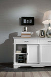 MOBILI-2G---MADIA-CREDENZA-IN-LEGNO-MASSELLO-2-ANTE-SCORREVOLI-2-CASSETTI-BIANCO-L.160-P.50-H.95