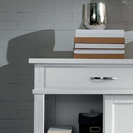 MOBILI-2G---MADIA-CREDENZA-IN-LEGNO-MASSELLO-2-ANTE-SCORREVOLI-2-CASSETTI-BIANCO-L.160-P.50-H.95