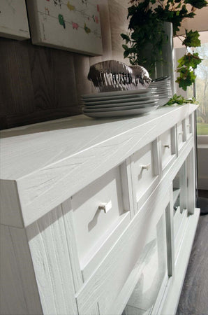 MOBILI-2G---MADIA-CREDENZA-IN-LEGNO-MASSELLO-2-ANTE-SCORREVOLI-BIANCO-OPACO-L.160-P.45-H.86