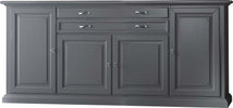 MOBILI-2G---MADIA-CREDENZA-IN-LEGNO-MASSELLO-4-ANTE-GRIGIO-OPACO-L.245-P.52-H.110