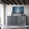 MOBILI-2G---MADIA-CREDENZA-IN-LEGNO-MASSELLO-4-ANTE-GRIGIO-OPACO-L.245-P.52-H.110