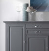 MOBILI-2G---MADIA-CREDENZA-IN-LEGNO-MASSELLO-4-ANTE-GRIGIO-OPACO-L.245-P.52-H.110