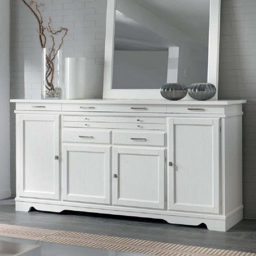 MOBILI-2G---MADIA-CREDENZA-IN-LEGNO-MASSELLO-4-PORTE-LACCATO-BIANCO-L.222-P.52-H.108