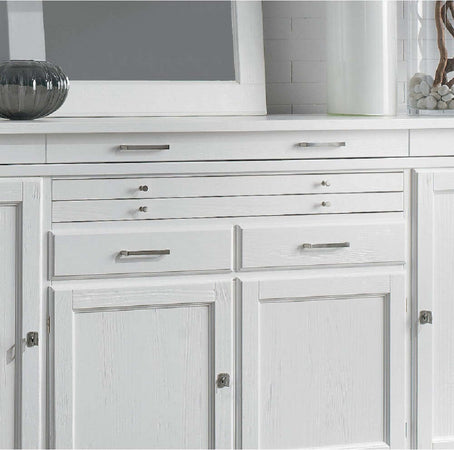 MOBILI-2G---MADIA-CREDENZA-IN-LEGNO-MASSELLO-4-PORTE-LACCATO-BIANCO-L.222-P.52-H.108