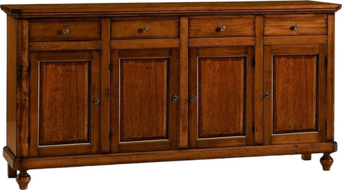 MOBILI-2G---MADIA-CREDENZA-IN-LEGNO-NAPOLETANA-4-ANTE-TINTA-NOCE-196x43x98