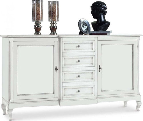 MOBILI-2G---Madia-Credenza-legno-2-Porte-4-Cassetti-bianco-201-x-52-H-113