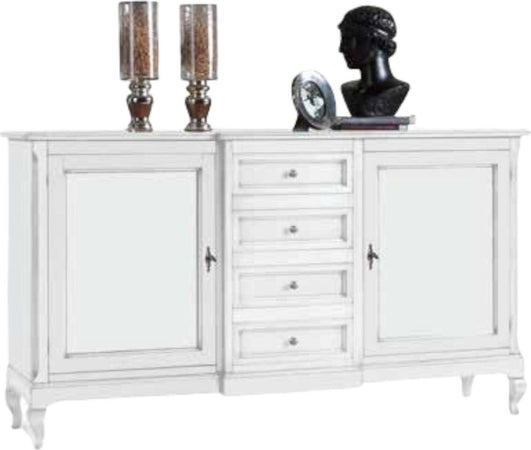 MOBILI-2G---Madia-Credenza-legno-2-Porte-4-Cassetti-bianco-201-x-52-H-113