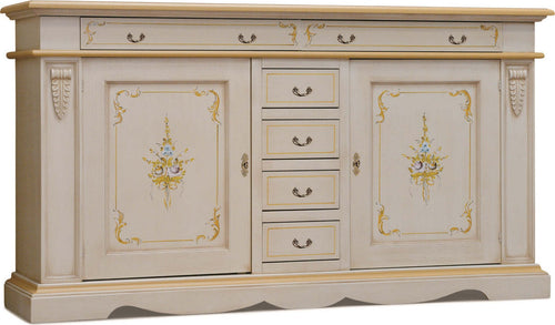 MOBILI-2G---MADIA-CREDENZA-LEGNO-2-PORTE-AVORIO-E-ORO-210X60X115