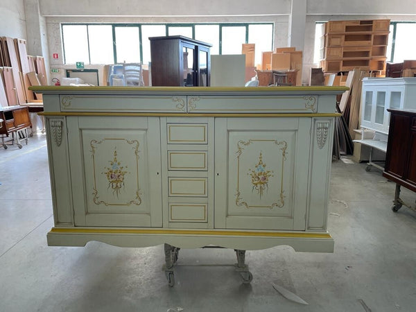 MOBILI-2G---MADIA-CREDENZA-LEGNO-2-PORTE-AVORIO-E-ORO-210X60X115