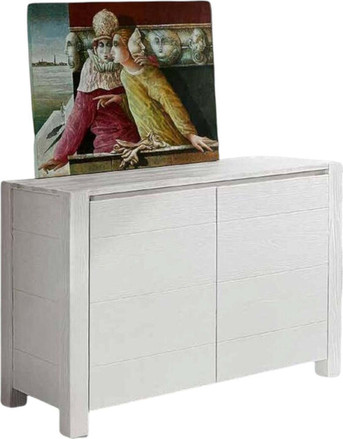 MOBILI-2G---MADIA-CREDENZA-LEGNO-ABETE-BIANCO-SPAZZOLATO-125x50-H.84