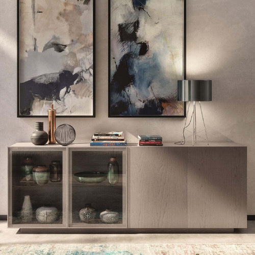 MOBILI-2G---MADIA-CREDENZA-MODERNA-IN-LEGNO-MASSELLO-4-ANTE-GRIGIO-PERLA-240X48X88