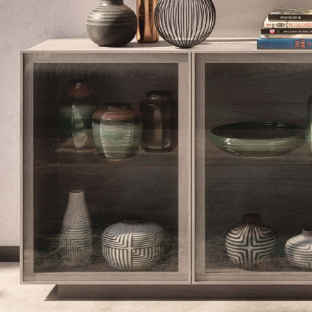 MOBILI-2G---MADIA-CREDENZA-MODERNA-IN-LEGNO-MASSELLO-4-ANTE-GRIGIO-PERLA-240X48X88