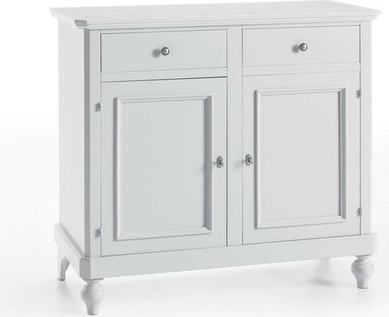 MOBILI-2G---MADIA-CREDENZA-NAPOLETANA-2-ANTE-LACCATO-BIANCO-SPORCO-L-112-P-49-H-98