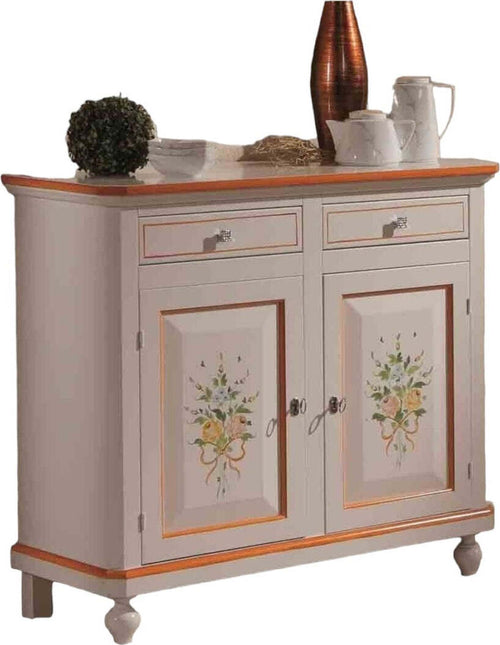 MOBILI-2G---MADIA-CREDENZA-NAPOLETANA-2-PORTE-LACCATO-BIANCO-DECORI-104x43x98