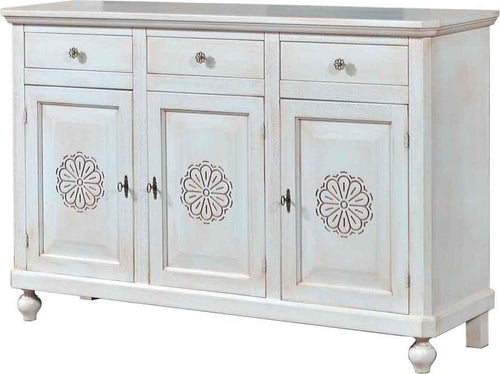 MOBILI-2G---MADIA-CREDENZA-NAPOLETANA-BIANCO-INVECCHIATO-L.150-P.43-H.98