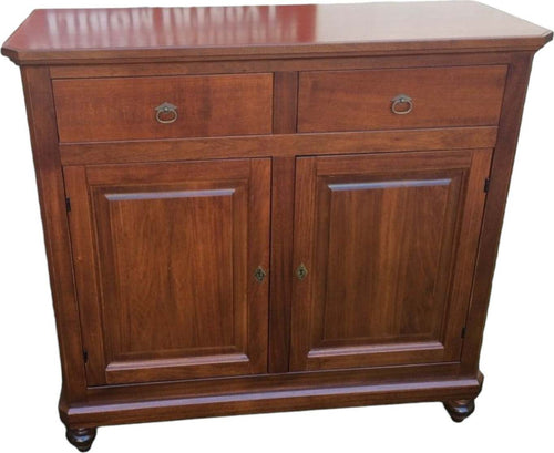MOBILI-2G---MADIA-CREDENZA-NAPOLETANA-IN-LEGNO-2-ANTE-TINTA-NOCE-104X43X98
