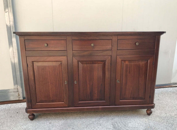 MOBILI-2G---MADIA-CREDENZA-NAPOLETANA-IN-LEGNO-3-ANTE-TINTA-NOCE-150X43X98