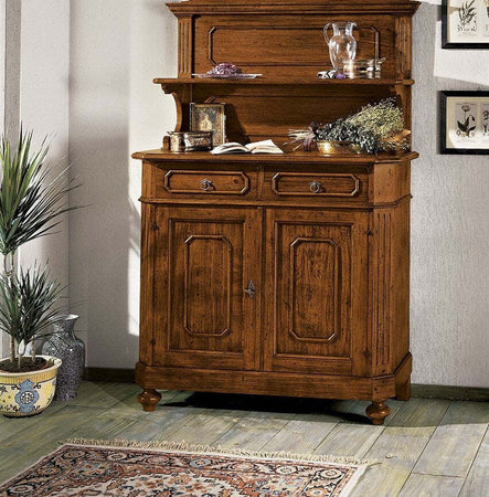 MOBILI-2G---MADIA-CREDENZA-PIATTAIA-IN-LEGNO-ARTE-POVERA-TINTA-NOCE-L.121-P.51-H.112
