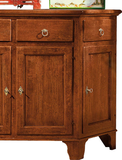 MOBILI-2G---MADIA-CREDENZA-SCANTONATA-IN-LEGNO-MASSELLO-4-PORTE-TINTA-NOCE-L.158-P.48-H.102