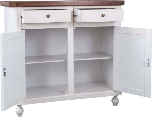 MOBILI-2G---Madia-Credenza-Shabby-Chic-Bicolore-In-Legno-2-Porte-104x43x98