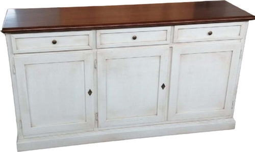 MOBILI-2G---Madia-Credenza-Shabby-chic-bicolore-in-legno-3-porte-l.156-p.42-h.85