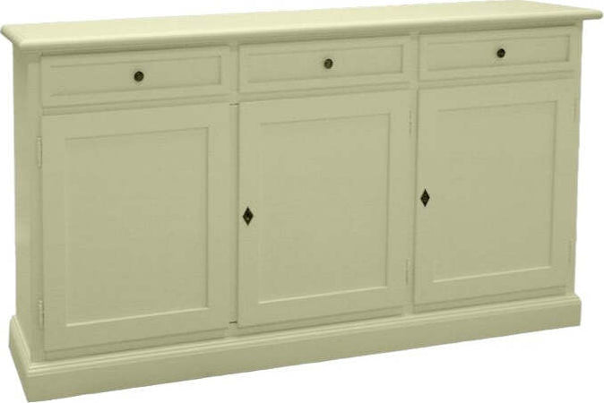 MOBILI-2G---Madia-Credenza-Shabby-Chic-In-Legno-3-Porte-Avorio-156x42x85