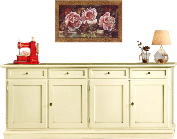 MOBILI-2G---MADIA-CREDENZA-SHABBY-CHIC-IN-LEGNO-4-PORTE-AVORIO-205x42x85