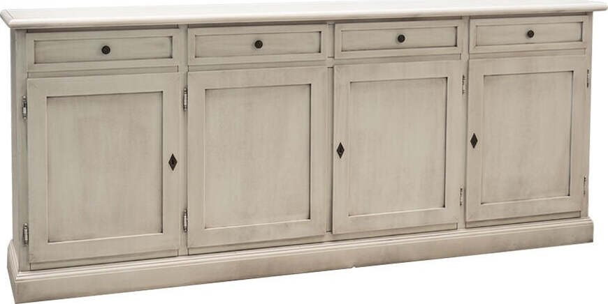 MOBILI-2G---Madia-Credenza-Shabby-chic-in-legno-4-porte-bianco-invecchiato-205x42x85