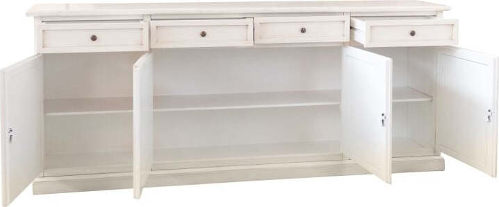 MOBILI-2G---Madia-Credenza-Shabby-chic-in-legno-4-porte-bianco-invecchiato-205x42x85
