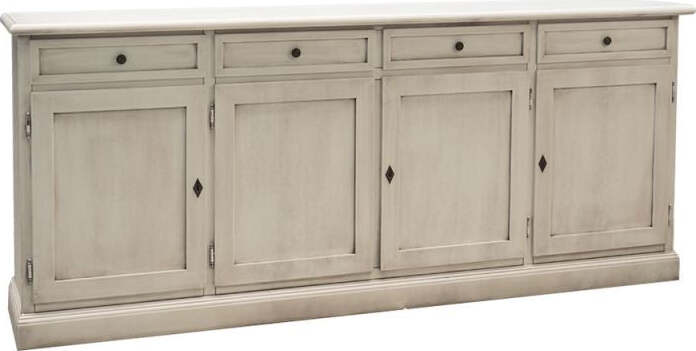 MOBILI-2G---Madia-Credenza-Shabby-chic-in-legno-4-porte-bianco-invecchiato-205x42x85