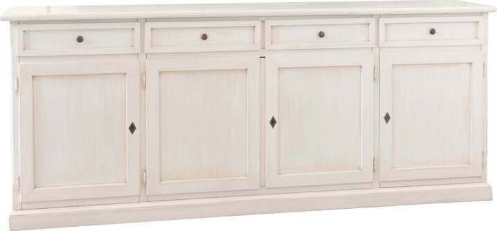 MOBILI-2G---Madia-Credenza-Shabby-chic-in-legno-4-porte-bianco-invecchiato-205x42x85