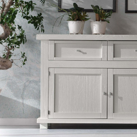 MOBILI-2G---MADIA-CREDENZA-SHABBY-IN-LEGNO-MASSELLO-3-PORTE-BIANCO-OPACO-L.180-P.45-H.86