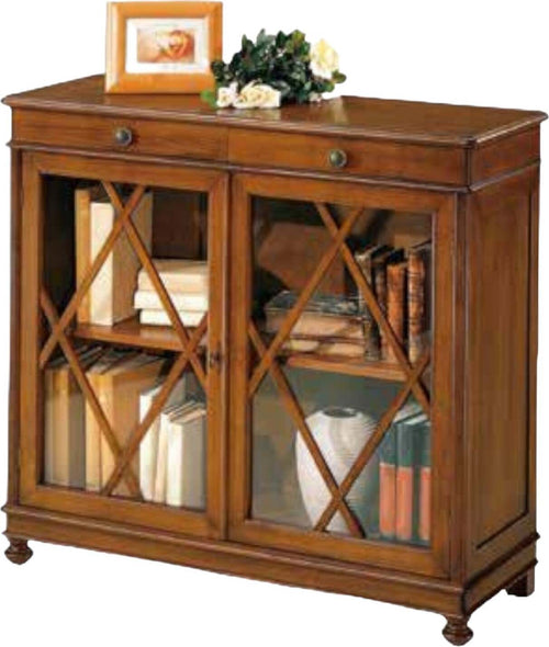 MOBILI-2G---MADIA-LIBRERIA-INGLESINA-IN-LEGNO-TINTA-NOCE-110X40X100