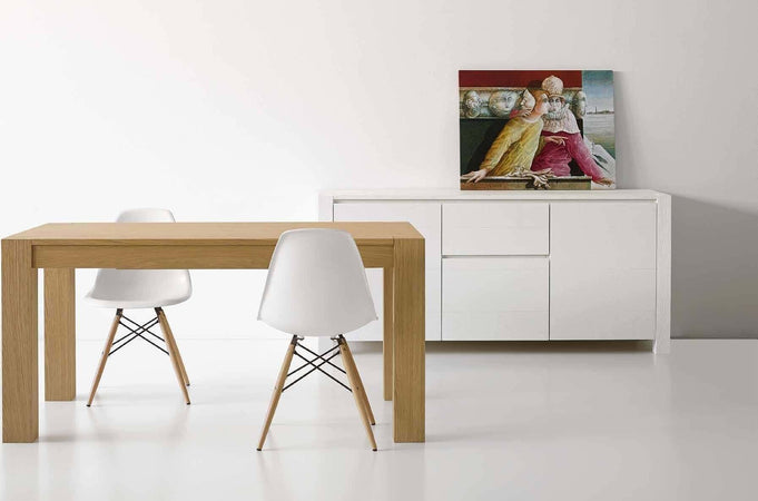 MOBILI-2G---MADIA-MODERNA-2-ANTE-E-2-CASSETTI-ABETE-BIANCO-SPAZZOLATO-L.185P.50H.84