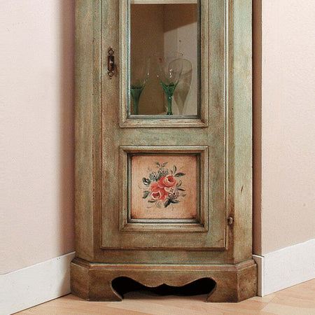 MOBILI-2G---Mobile-Angolo-in-legno-1-porta-3-ripiani-arte-povera-laccato-verde