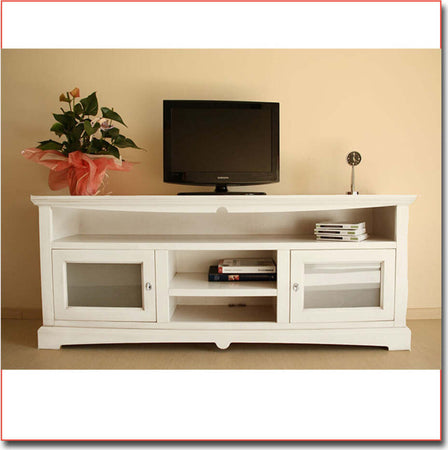 MOBILI-2G---MOBILE-PORTA-TV-GOCCIA-170*46*69H,-LEGNO,-AVORIO-PATINATO-ARTE-POVERA