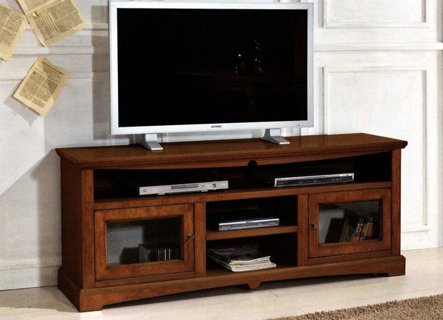 MOBILI-2G---MOBILE-PORTA-TV-GOCCIA-LEGNO-NOCE-ARTE-POVERA-170x46x69