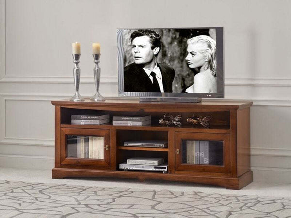 MOBILI-2G---MOBILE-PORTA-TV-GOCCIA-LEGNO-NOCE-ARTE-POVERA-170x46x69