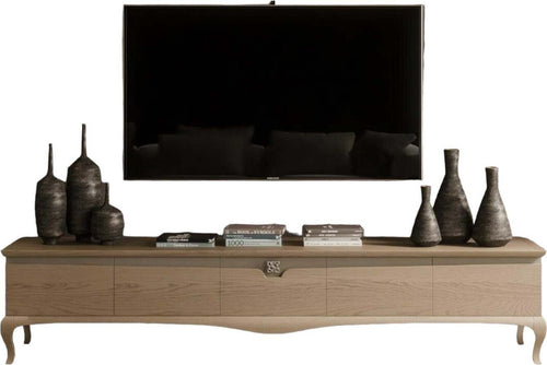 MOBILI-2G---MOBILE-PORTA-TV-IN-LEGNO-5-CASSETTI-IN-FRASSINO-L.247-P.50-H.52